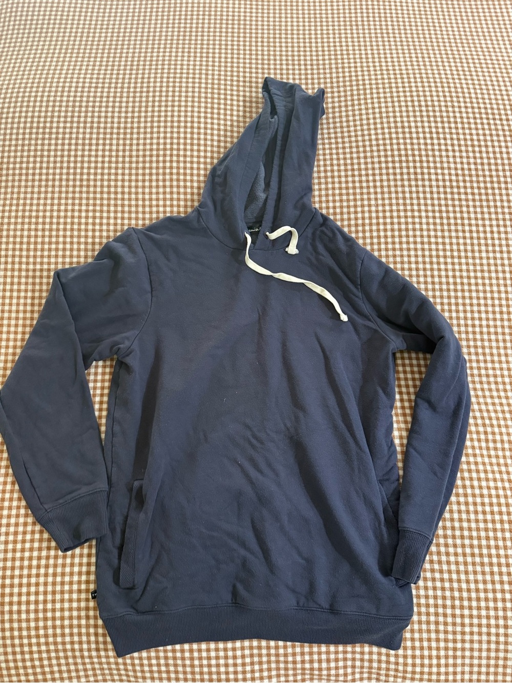 Travis Mathew Navy Blue Hoodie with White Drawstrings